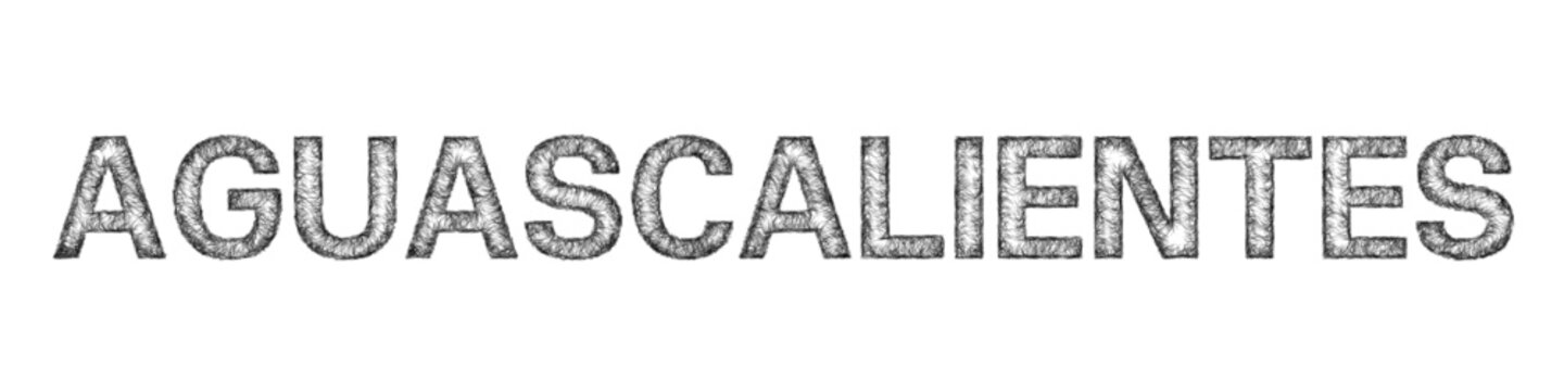Monochrome sketch Aguascalientes text design element