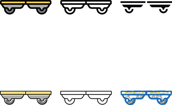 waveboard styles vehicle color icon vector. waveboard vehicle sign. isolated symbol