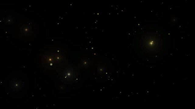 Stars twinkle in the dark night sky creating a celestial pattern of glowing lights against a vast cosmic backdrop.