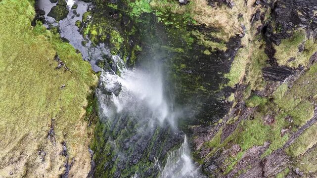 Waterfall running upwards - The Devils Chimney near Glencar Lough, Ireland