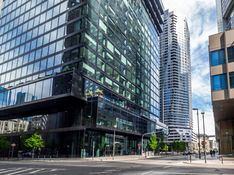 Modern Omnitower and Four Towers complex in Frankfurt
