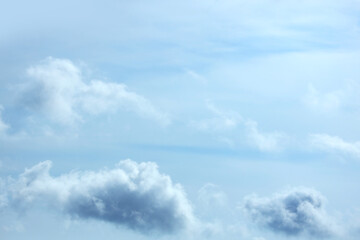 Fototapeta premium Texture of beautiful sky with grey clouds as background