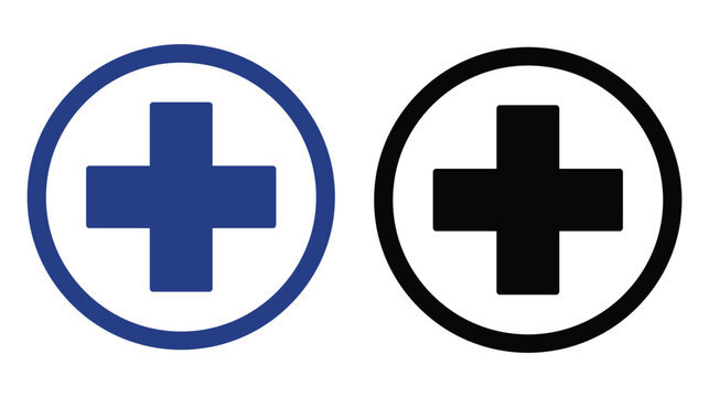 Cross icon vector medical hospital health symbol with first aid