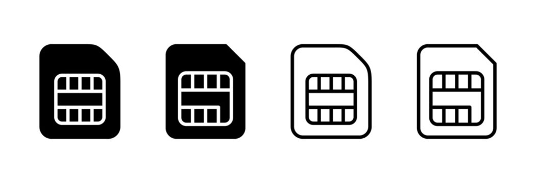 Sim card icon symbol for apps and websites. dual sim card sign and symbol