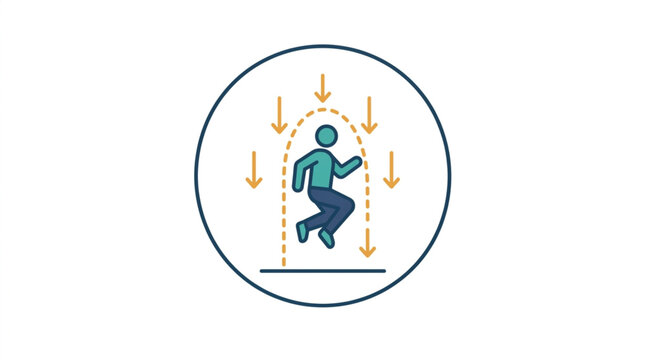 Person jumping rope with downward arrows indicating motion.