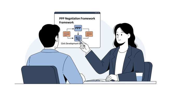 Business meeting: PPP negotiation framework discussion with colleagues
