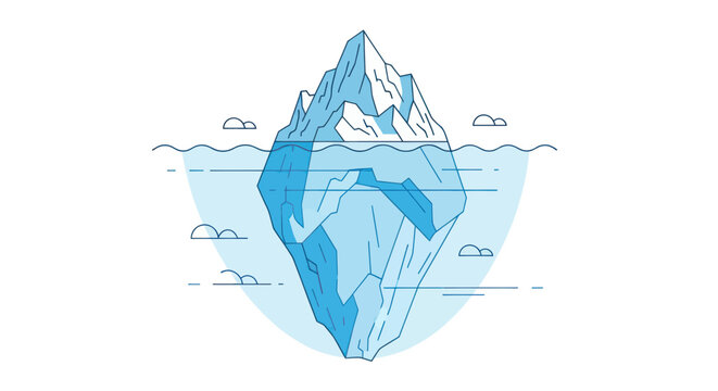 Iceberg Floating in the Ocean Water.