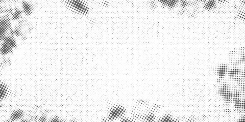 Grunge splattered background. Abstract halftone texture overlay. Vintage superhero polka dots and particles pattern. Vector distress technology background with grain effect  © KatyaD