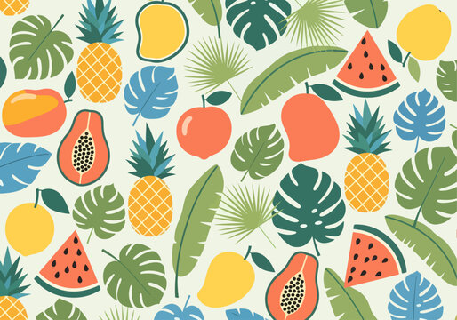seamless pattern with fruits