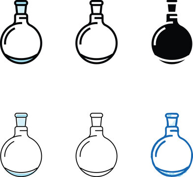 round bottomed flask chemical glassware lab color icon vector. round bottomed flask chemical glassware lab sign. isolated set symbol