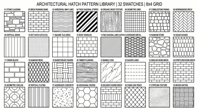  Rendering Landscape CAD Hatch Pattern Bundle Abstract Stone Grass Textures
