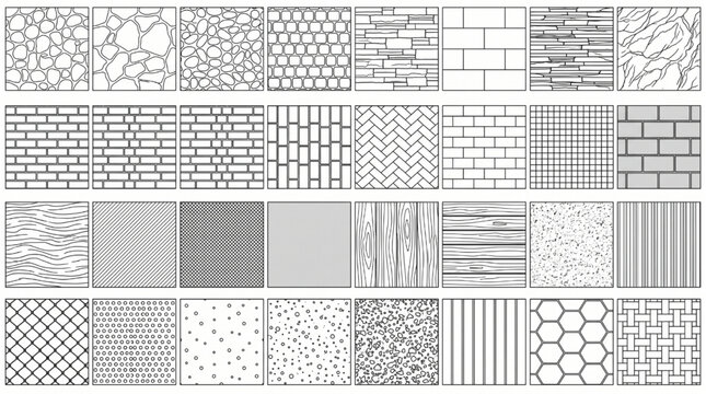  Urban Landscape Architecture CAD Hatch Patterns Stone Tile Abstract Texture Library
