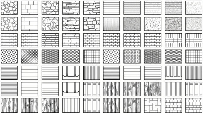 Landscape Architecture CAD Hatch Pattern Bundle with Stone Grass and Tile Textures