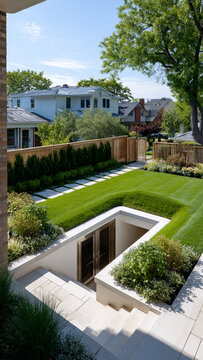 Backyard shelter entrance, underground secret bunker
