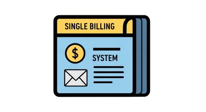 Single billing system invoice payment icon.