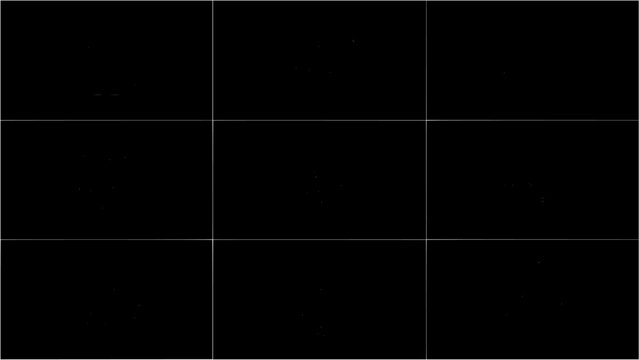 Grid Pattern Vector Illustration with Nine Geometric Panels and Thin White Dividing Lines on a Dark Background