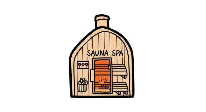 Sauna spa interior wooden architecture.