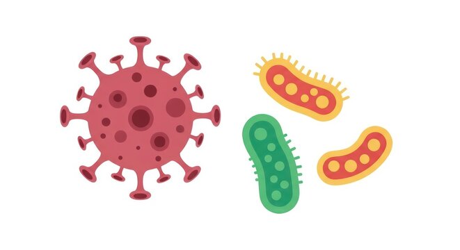 Virus and bacteria microscopic organisms.