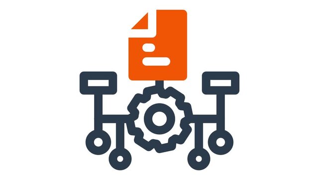 processing document file gear icon business analytics