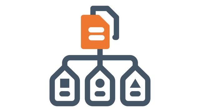 animating file hierarchy structure tree diagram icon data analytics
