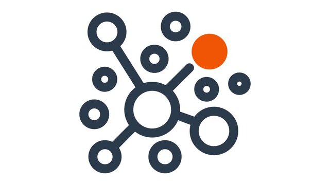 Animating network nodes connecting dot icon animation graphic infrastructure