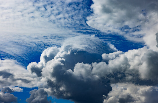 Dramatic cumulus and thunderstorm cloud in Austria