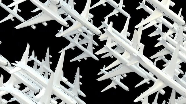 Animated Multy Airplane Overlay Aviation Transition One Side Diagonal.