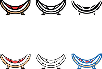Naklejka premium hammock outdoor furniture color icon vector. hammock outdoor furniture sign. isolated symbol variants