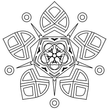 Hand drawn element black mandala	
