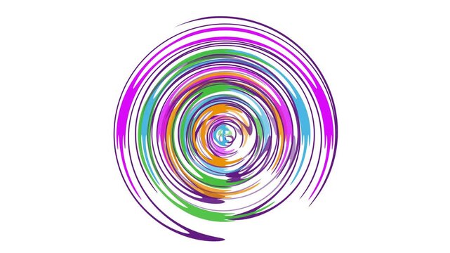 Abstract concentric circles colorful video features pulsing mandala. Visualizes hypnotic psychedelic concepts. 4k resolution video.