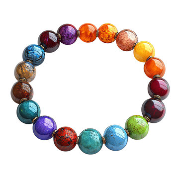 A vibrant beaded bracelet showcasing a stunning array of colorful stones in circular arrangement.