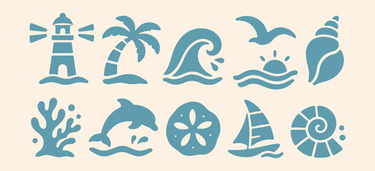 Minimal Ocean and Marine Life Icon Set © CHOICE20