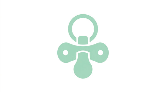  Flat geometric baby pacifier icon isolated pastel color dummy vector graphic for nursery app