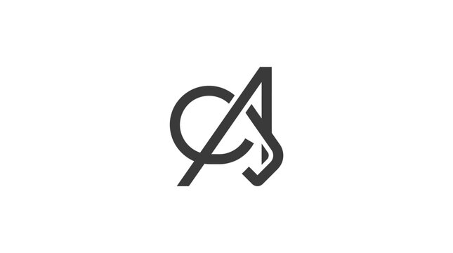 Modern CA monogram minimalist letter logo