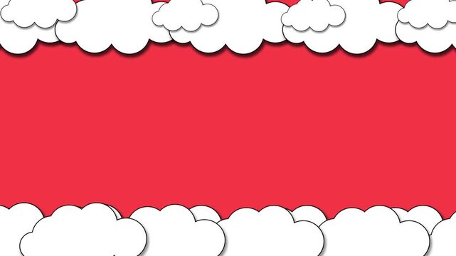 red background video vektor icon cloud and rocket