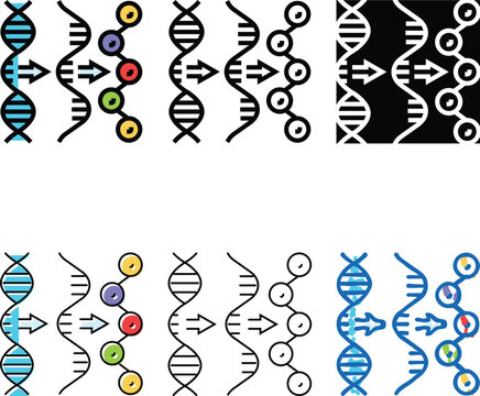 gene expression cryptogenetics color icon vector. gene expression cryptogenetics sign. isolated symbol styleset