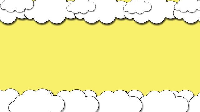 background yellow icon cloud and rocket hd 4k