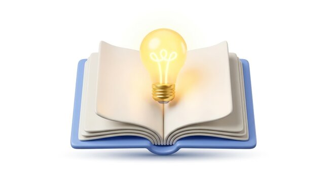 Light Bulb Idea Open Book Concept.