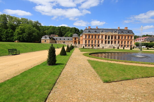Dampierre-en-Yvelines, France - May 21, 2026. Ch&acirc;teau de Dampierre with its historic gardens in the Chevreuse Valley, Yvelines
