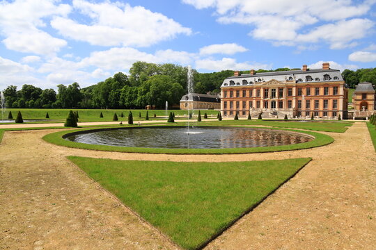 Dampierre-en-Yvelines, France - May 21, 2026. Ch&acirc;teau de Dampierre with its historic gardens in the Chevreuse Valley, Yvelines