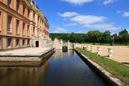 Dampierre-en-Yvelines, France - May 21, 2026. The historic Ch&acirc;teau de Dampierre, former residence of the Dukes of Luynes, in the heart of the Chevreuse Valley, France