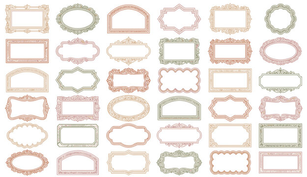 Vintage Ornamental Frames Collection | Elegant Decorative Borders, Floral Labels, Wedding Frames, Luxury Vector Design Elements