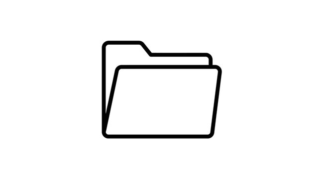 Open File Folder Outline Icon