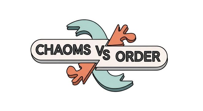 Chaos versus Order Concept Logo.
