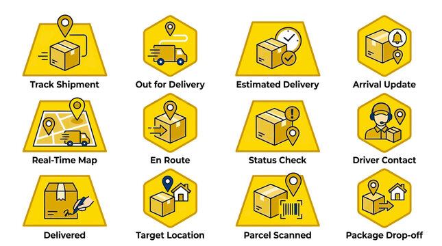 Delivery Service Icons: Tracking, Shipping, and Logistics Icons