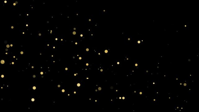 Abstract golden glitter trail motion background, optical light flare or glare overlay effect, Gold glitter magic shimmer, stardust particles flare on black background.
