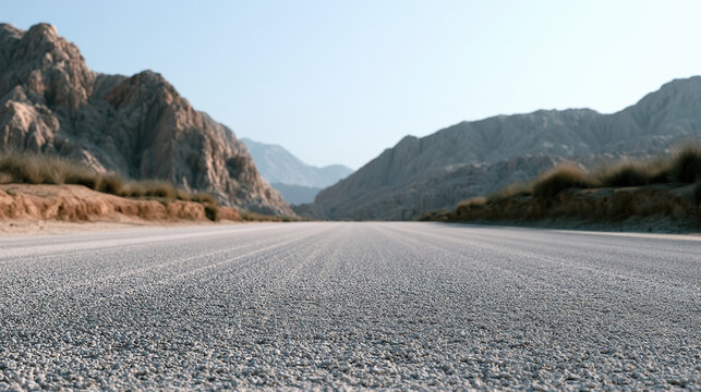 Dusty compacted mountain dirt road high fidelity landscape outdoor arid