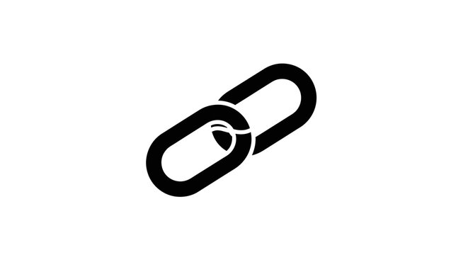Linked chain silhouette in black and white graphic style