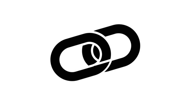 Interlocking Chain Links Silhouette Against White Background