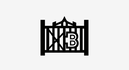 Gate With Letter B Silhouette portal entryway © MDHANZALA